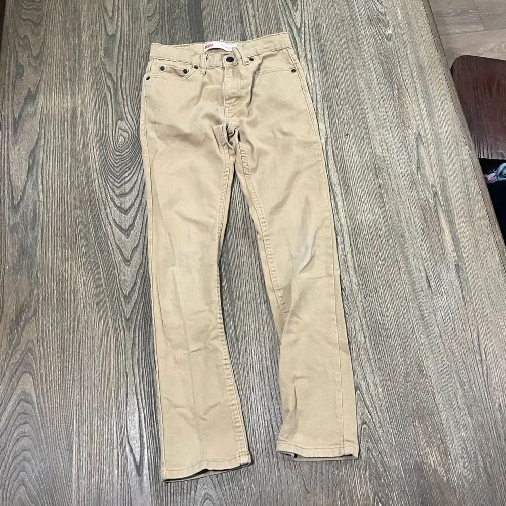 Levi's Boys Youth 510 Skinny Jeans Mid Rise Stretch Denim Khaki Size 14